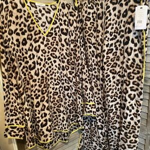 Equipment Leopard Print Pajama Set